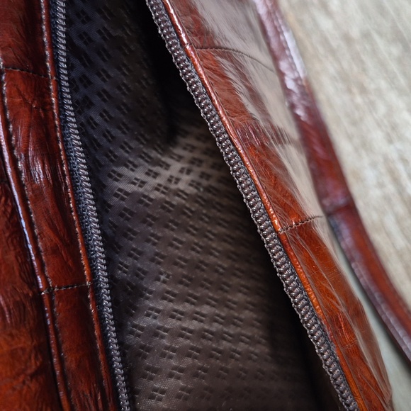 Eel Skin Leather Pleated Shoulder Bag Clutch, Korea - Picture 6 of 13